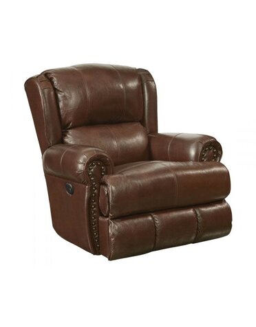 Duncan Leather Deluxe Glider Recliner-Walnut