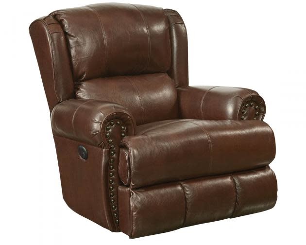 Duncan Leather Deluxe Glider Recliner-Walnut