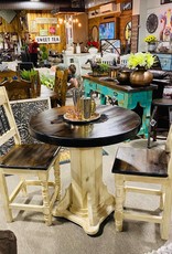 36" Counter Height Bistro Table w/2 Chairs - Cream
