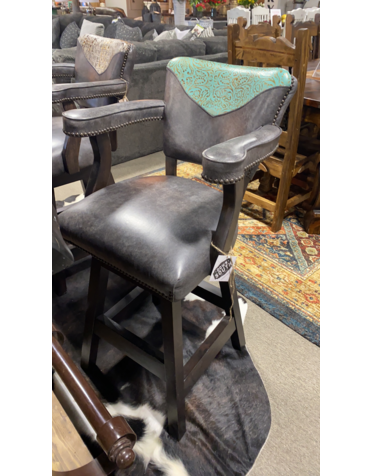Waller Bar Stools - Cowboy Tooled Turquoise