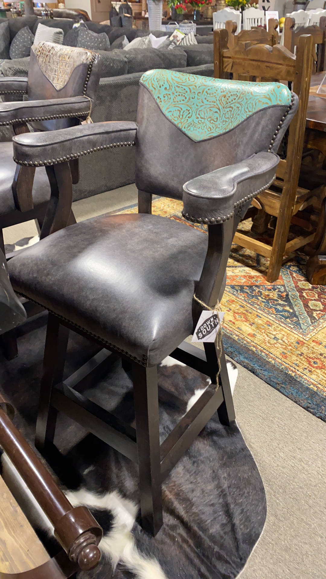 Waller Bar Stools - Cowboy Tooled Turquoise