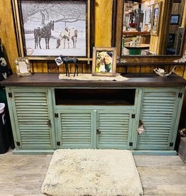Imperial 80" TV Stand - Distressed Turquoise