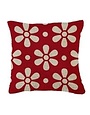 Hooked Pillow 18"x18" Daisy Chain Red