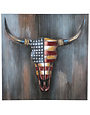 Large Canvas US Flag Cowskull Canvas 37X37