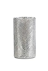 Mercury Glass Vase with Herringbone Pattern 11"