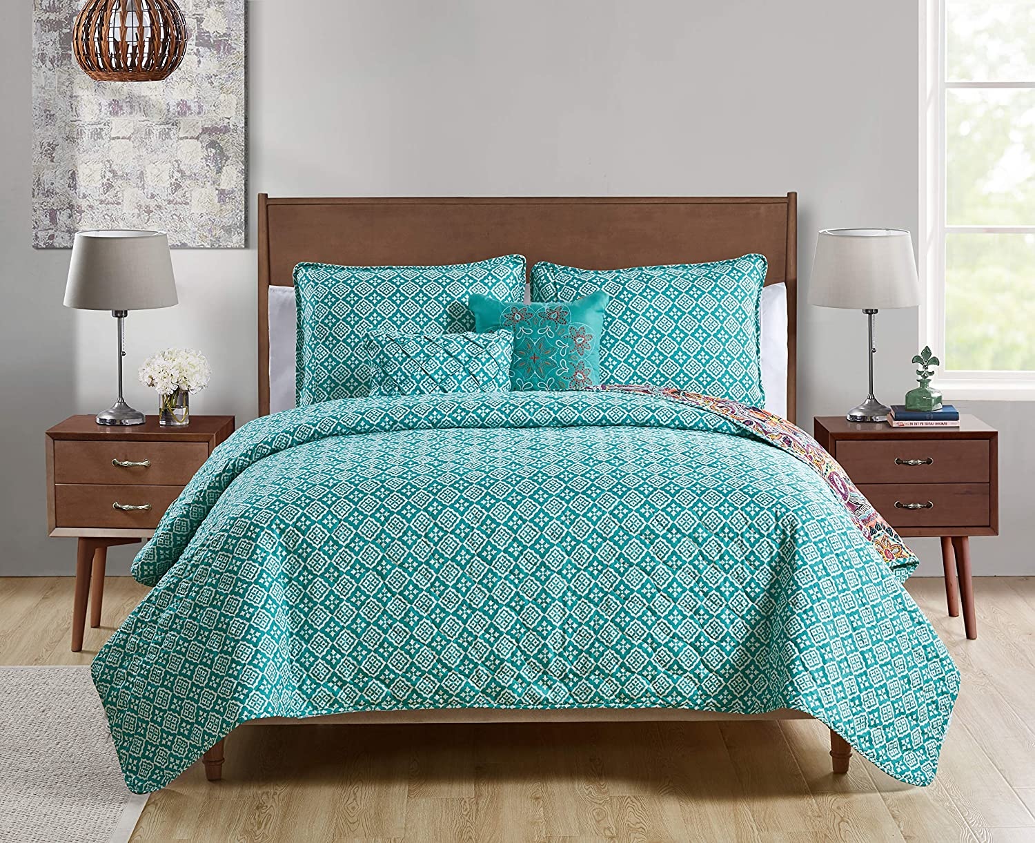 Yara Medallion 5 PC Quilt Set - King