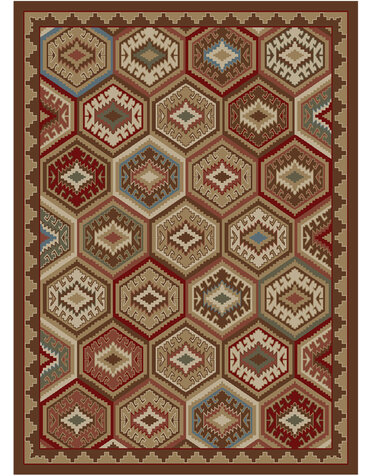 HEARTHSIDE LODGE QUILT BROWN 5X8 HS6748