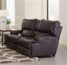 Wembley Leather Layflat Reclining Console Loveseat - Steel