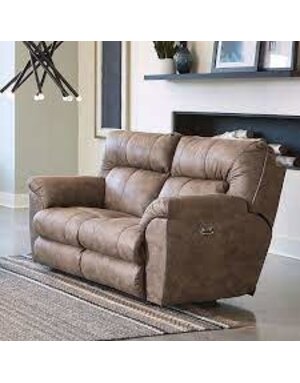 Hollins Power Reclining Loveseat - Coffee