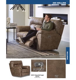 Hollins Power Reclining Sofa - Coffee