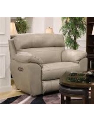 Jackson Furniture Costa Leather Lay Flat Recliner-Putty
