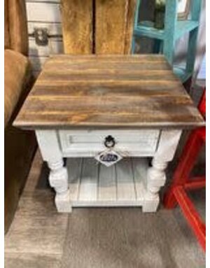 Mission End Table - White