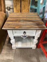 Mission End Table - White