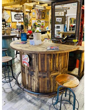 Half Moon Bar - Distressed 66 1/2"W