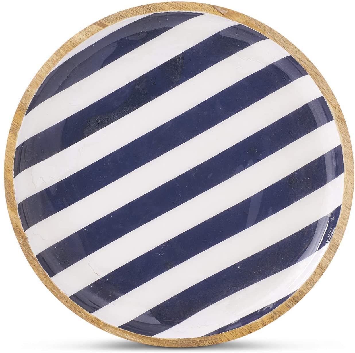 Wooden Black and White Plate Large