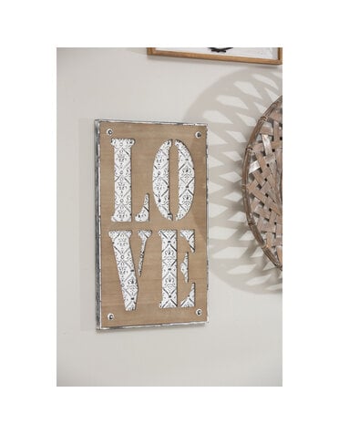 Metal and Wood Love Wall Decor