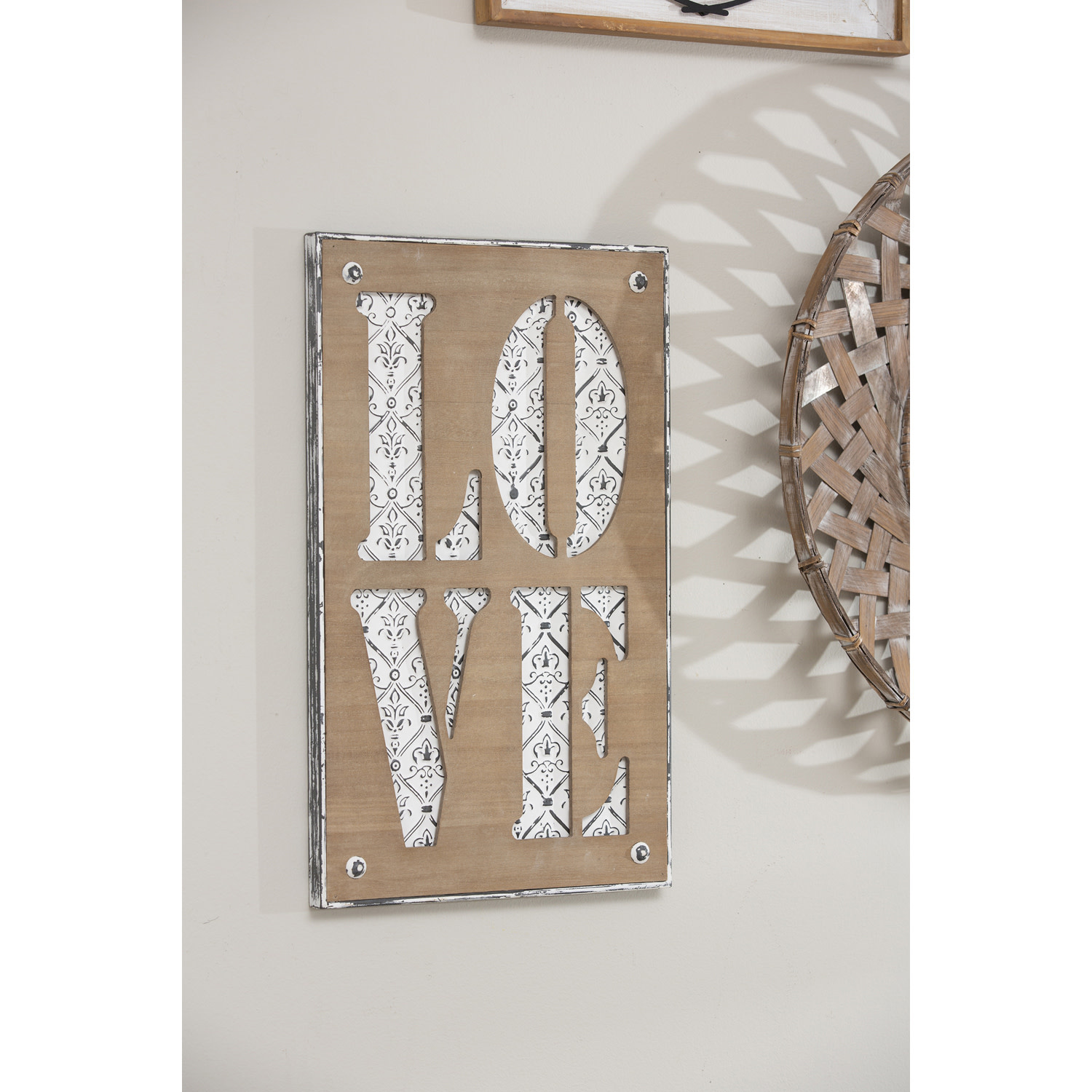 Metal and Wood Love Wall Decor