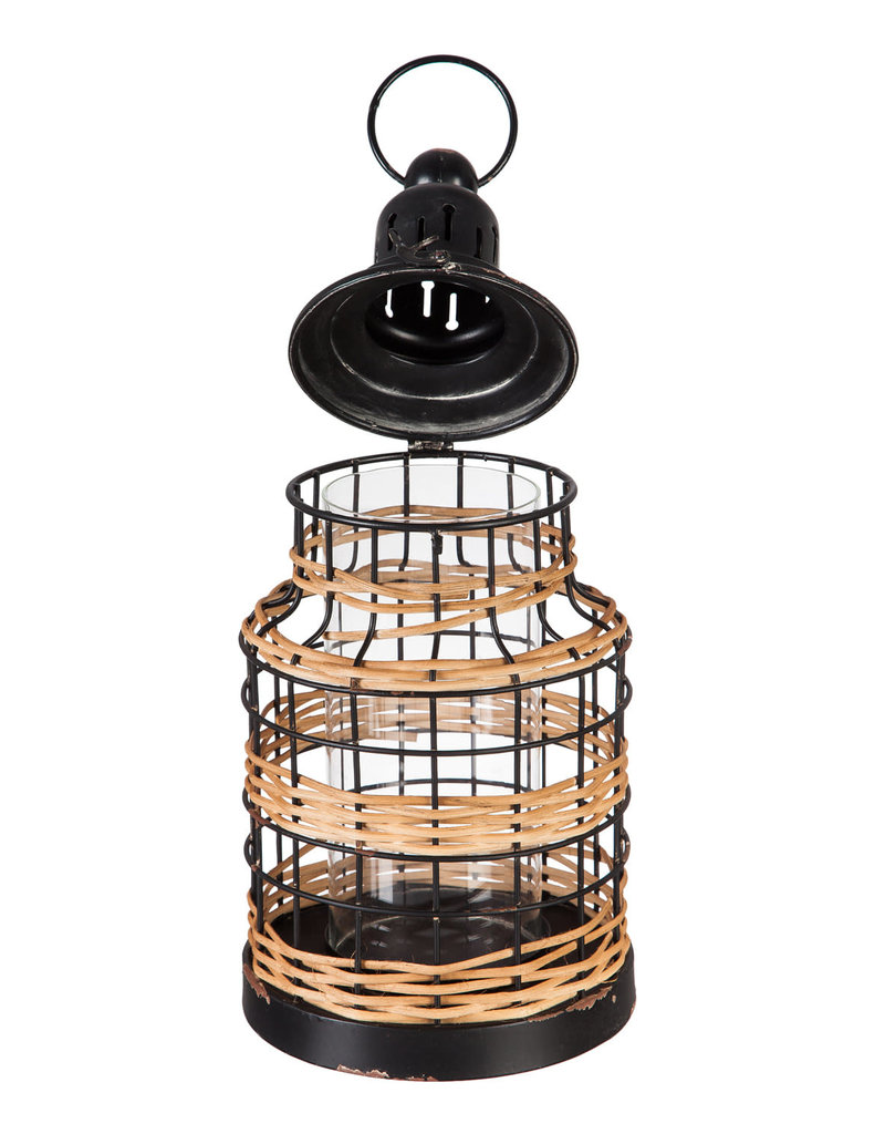 Metal and Rattan Lantern