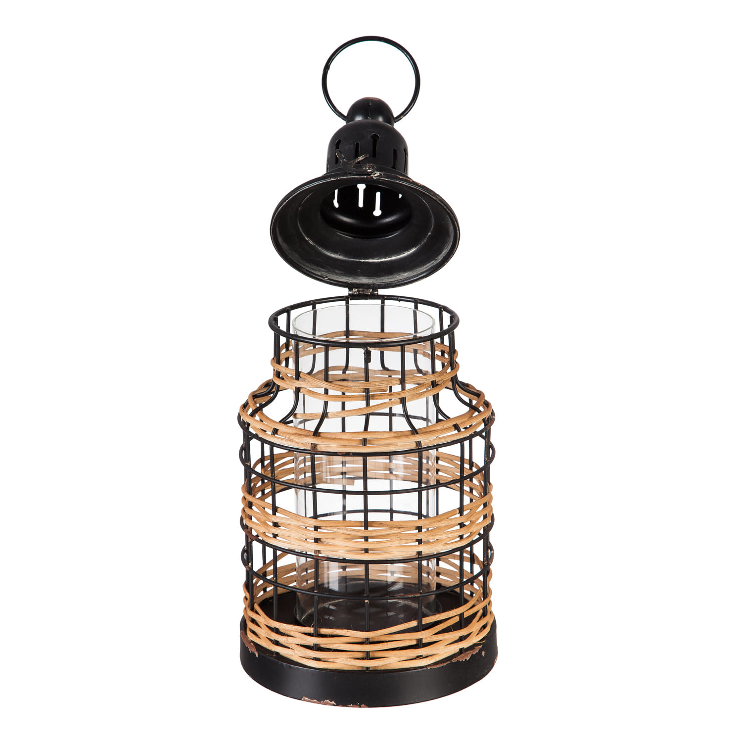 Metal and Rattan Lantern