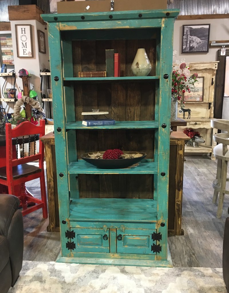 Old World Bookshelf - Turquoise