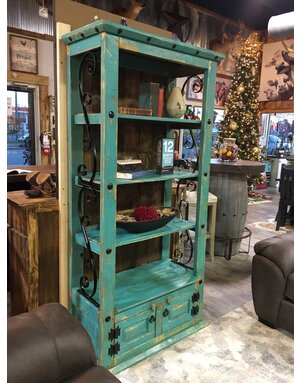 Old World Bookshelf - Turquoise