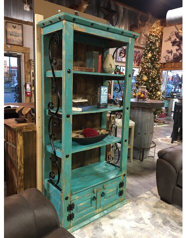 Old World Bookshelf - Turquoise