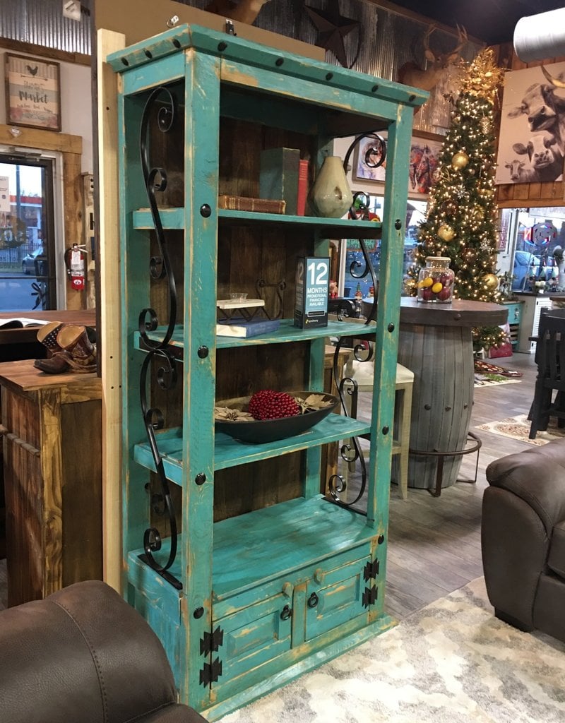 Old World Bookshelf - Turquoise