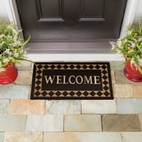 Diamond Border Metallic Welcome Coir Mat
