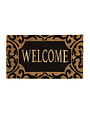 Scroll Metallic Welcome Rubber Insert Coir Mat