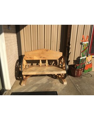 Cedar Wagon Wheel 2 Seat Bench