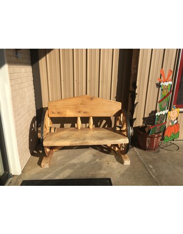 Cedar Wagon Wheel 2 Seat Bench