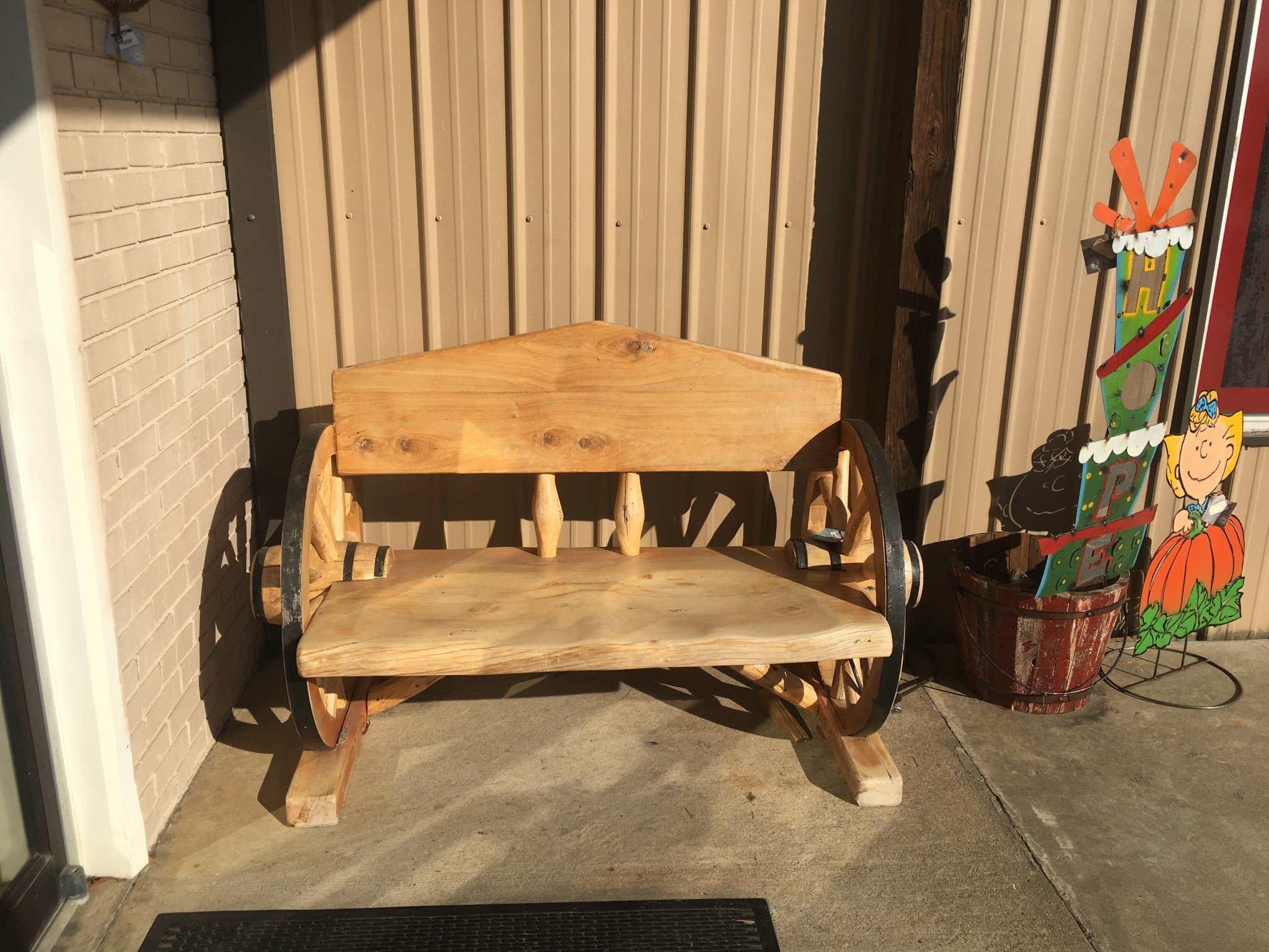 Cedar Wagon Wheel 2 Seat Bench