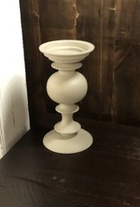 10 Inch Ivory Matte Metal Candleholder