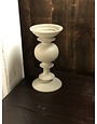 10 Inch Ivory Matte Metal Candleholder
