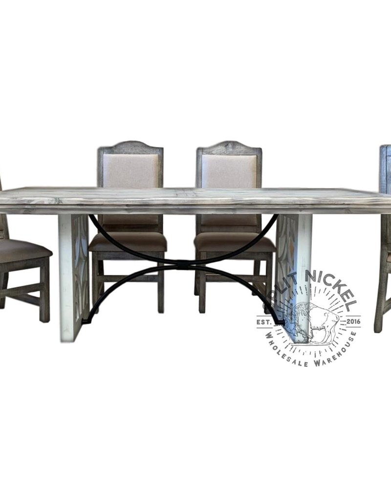 84" Westgate Dining Table - Granite/Brown Top