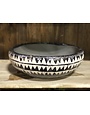Ceramic Bowls w/Tan Triangle Pattern 15.25 INCH