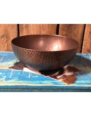 11.25" Metal Bowl with Antiqued Copper Finish