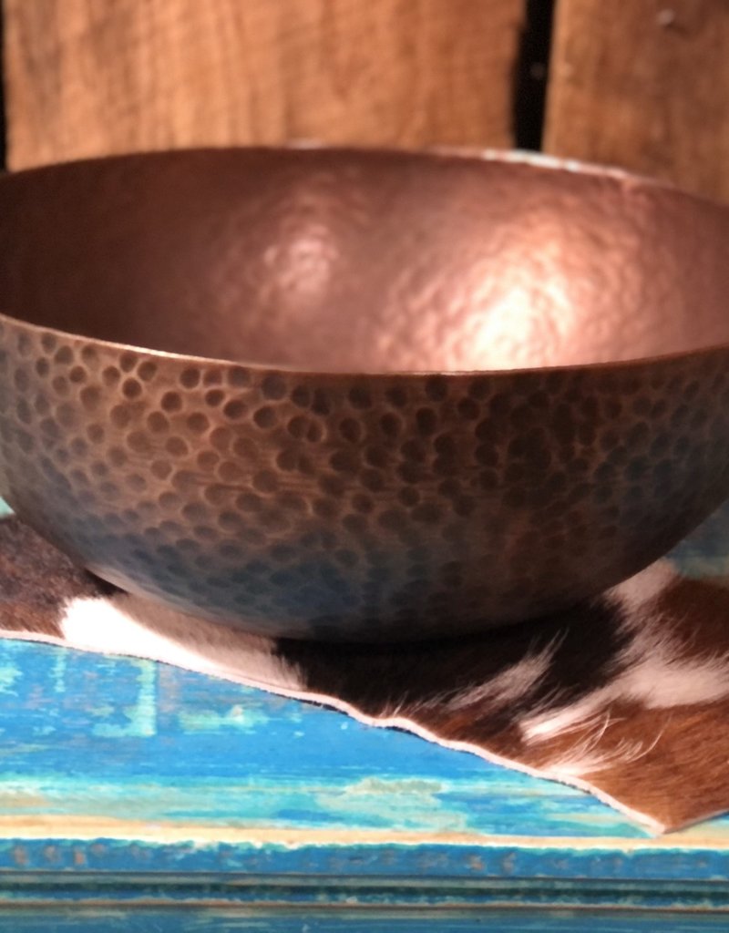 11.25" Metal Bowl with Antiqued Copper Finish