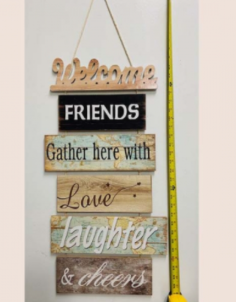 Welcome Friends Wood Wall Decor