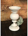 10 Inch Ivory Matte Metal Candleholder