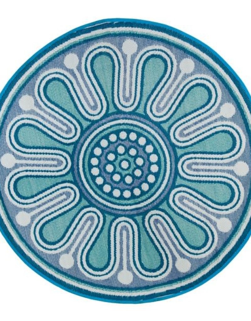 6' Indoor/Outdoor Round Rug Blue