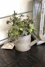 10" Tin Watering Can with Ivy