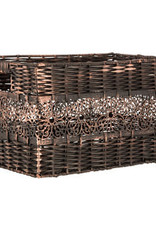 Tall Copper & Black Rectangle Basket L