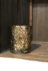3.5" Copper Mercury Glass with Criss Cross Pattern