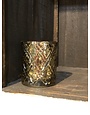 3.5" Copper Mercury Glass with Criss Cross Pattern