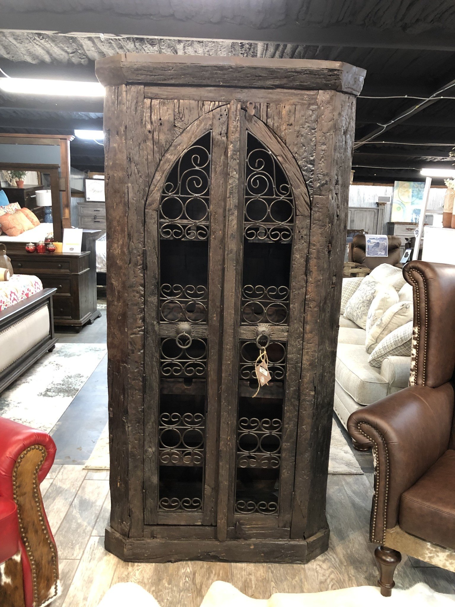 Mexico's Reclaimed Railroad Wine Cabinet