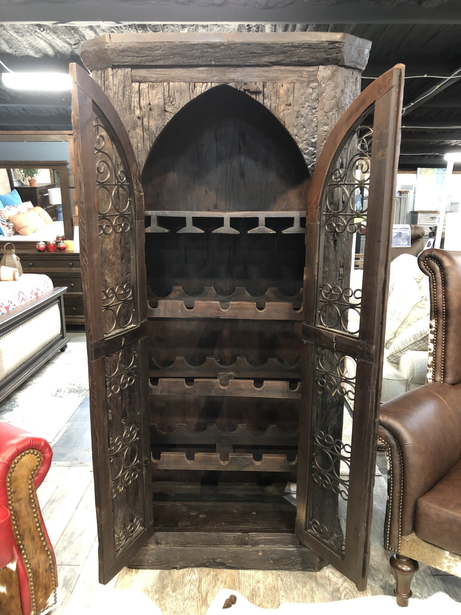 Mexico's Reclaimed Railroad Wine Cabinet