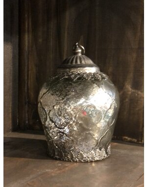 Vintage Mercury Glass Led Lantern