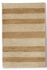 Natural & Jute Handwoven Stripe Wool Rug (2' x 3')