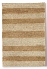 Natural & Jute Handwoven Stripe Wool Rug (2' x 3')